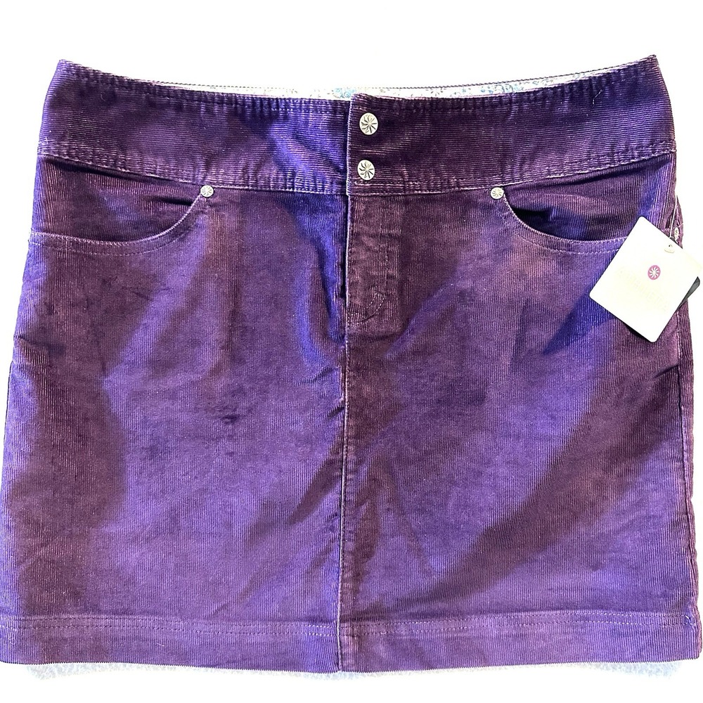 NWT‎ Athleta Size 14 Vintage Ridge Mini Skirt Corduroy Purple Pockets 773874